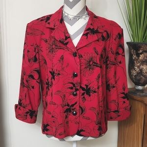 Dressbarn Fancy Red Jacket Blazer